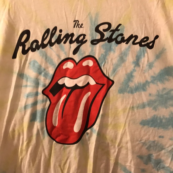The Rolling Stones Blue & Green tyedye T-shirt - Picture 2 of 4
